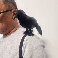 Décoration d'Halloween en fausses plumes de corbeau noir à porter sur l'épaule, faite à la main