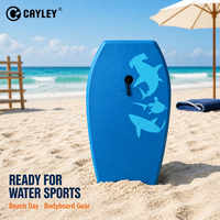 Planche de surf légère Cayley Shark Pattern Bodyboard avec laisse de poignet pour enfants et adultes, plage, piscine, sports nautiques