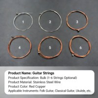 MY MUSIC 6 String Copper Alloy Acoustic Guitar Strings Round Steel Core Parts for Stringed Instruments