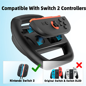 Empuñadura para <span class=keywords><strong>Volante</strong></span> para Controles Joy-<span class=keywords><strong>Con</strong></span> de <span class=keywords><strong>Nintendo</strong></span> <span class=keywords><strong>Switch</strong></span> 2, Accesorios Ergonómicos de Carreras para Mario Kart 8 Deluxe y <span class=keywords><strong>Juegos</strong></span> de <span class=keywords><strong>Switch</strong></span> - Product Image 2