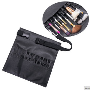Bolsa de maquillaje de cuero de alta gama hecha a medida y soporte para brochas, bolsa de almacenamiento de herramientas de maquillaje plegable de gran capacidad, bolsa de maquillaje portátil. - Product Image 3
