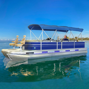 Factory Direct 26ft 12 Person Aluminum Floor Sport Pontoon Boats for Sale - Product Image 1