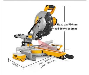 Sierra de panel eléctrica de 2400W y 10 pulgadas para cortar madera, herramienta de corte a inglete para puertas y ventanas en carpintería - Product Image 6