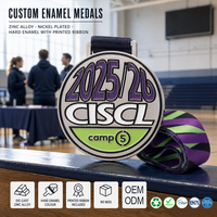 Médaille personnalisée en métal émaillé 2D, OEM ODM, souvenir de campement, médaille de récompense pour compétition sportive, événement commémoratif avec ruban