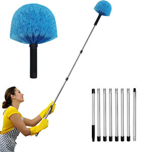 Plumero de telaraña con poste de extensión, cepillo de telaraña y kit de plumero de ventilador de techo para limpieza, poste telescópico de aluminio con mango de 5 pies - Product Image 2