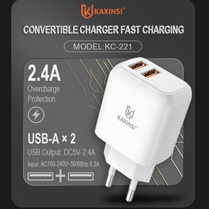 Precios Bajos Cargador EU 2.4A USB-A*2 Carga Inteligente Simultánea Compatible con <span class=keywords><strong>Dos</strong></span> Dispositivos Teléfono Móvil/Tableta/PS3/<span class=keywords><strong>PS4</strong></span> KAXINSI KC-221 - Product Image 4