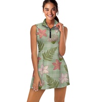 Ensembles de vêtements de golf d'été sexy en mousseline de soie à imprimé floral hawaïen de haute qualité, disponibles pour impression personnalisée à la demande.