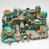 Ensemble d'équipements de jeux intérieurs commerciaux personnalisés pour enfants : toboggan, structure d'escalade, jeux souples, grande capacité, certifié ASTM, pour l'amusement