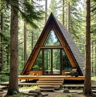 Maison préfabriquée de luxe en forme de triangle, design moderne et élégant, maison préfabriquée de haute qualité