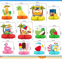 Kit de décorations pour fête à thème plage - Centres de table en nid d'abeille et décorations de table sur le thème de la plage pour les décorations d'été et de fête au bord de la piscine