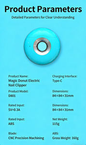 Tagliaunghie Elettrico Automatico Ricaricabile 801 con Controllo Touch e Contenitore per Residui, per Neonati e Adulti - Product Image 3