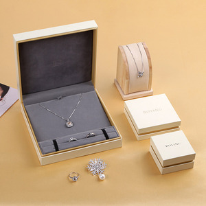 Boîtes d'emballage de bijoux en papier toucher cartonné de luxe personnalisées Boyang avec logo pour colliers et bagues - Product Image 3
