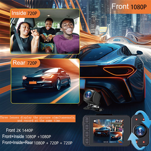 Auto versteckte Mini-Kamera Auto Black Box <span class=keywords><strong>3</strong></span>-Objektiv Auto DVR HD 1080P Video <span class=keywords><strong>recorder</strong></span> Mehrere Funktionen Dash Cam 24H Park überwachung - Product Image 3