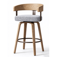 Tabouret de bar moderne nordique pivotant et réglable en hauteur, avec siège rembourré, chaise haute pour cuisine, bar, hôtel, salle à manger