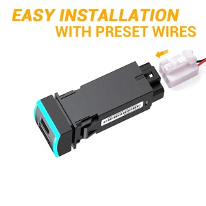 Chargeur de voiture PD60W <span class=keywords><strong>Prise</strong></span> de voiture QC3.0 Type C <span class=keywords><strong>Voltmètre</strong></span> Chargeur rapide Affichage LED Adaptateur de chargeur de voiture <span class=keywords><strong>USB</strong></span> pour Toyota (22*22 MM) - Product Image 3