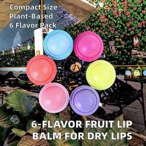 Kustom 6 rasa halus buah pelembab bibir krim Herbal Vitamin E untuk melembabkan bibir kering ukuran perjalanan perawatan bola - Product Image 3