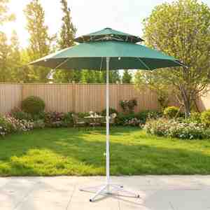 Parasol de patio classique de 150 cm de rayon, avec armature en fibre de verre, protection UV en polyester, pour jardin, plage, cour arrière - Product Image 1