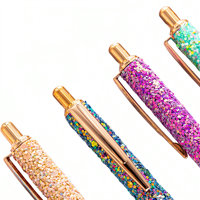 Plumas Metálicas Brillantes Retráctiles para Mujer, Suministros para Cumpleaños, Boda, Oficina, Escuela, Hogar, Multicolor