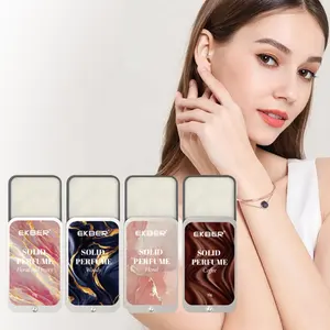 Parfum Cologne Solid buatan tangan Logo kustom untuk pria wanita Balsem parfum Solid portabel