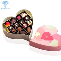 Luxe chocolade doos met hartvormig ontwerp, aangepaste logo, voor bruiloft, liefde, Valentijnsdag