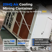 Conteneur de minage Bitcoin Drolin Box 20 pieds refroidi par air, capacité 650 kW pour 168 ASIC S19, configuration clé en main pour ferme crypto
