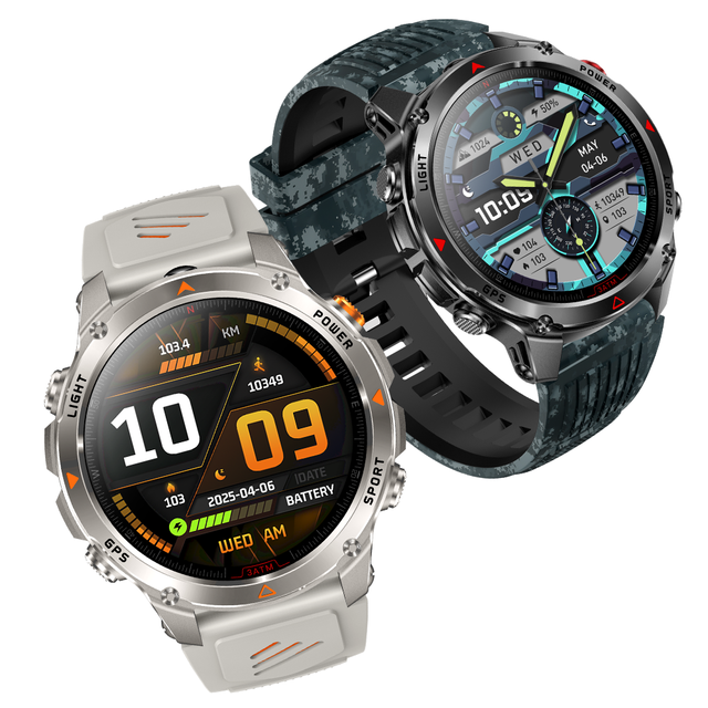 Rugged GPS Smart Watch for Men 1.46" HD Display with Call Function, Flashlight, Compass, Sports Modes IP68 Waterproof