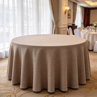 Nappe Ronde Moderne Imprimée Élégante en Faux Lin Lavable, Texture Douce, Idéale pour la Restauration, les Hôtels, les Événements, les Mariages et l'Usage Domestique