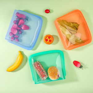 Sac de conservation alimentaire en silicone étanche, compatible micro-ondes, pour légumes, fruits et autres aliments - Product Image 1
