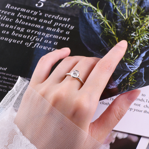 Certificado GRA 925 joyería de compromiso de plata Real 1CT Moissanite 6,5mm D VVS1 anillos de boda de diamantes para mujeres - Product Image 4