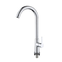 Robinet de cuisine moderne en chrome et zinc, à eau froide, avec bec pivotant à arceau haut, monocommande, à poser sur comptoir, avec cartouche céramique, rotation 360°