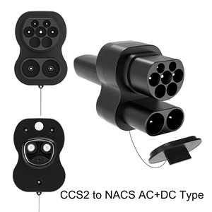 อะแดปเตอร์แปลงหัวชาร์จ EV Connector <span class=keywords><strong>CCS</strong></span> 2 Combo เป็น <span class=keywords><strong>Tesla</strong></span> รองรับการชาร์จ 250 กิโลวัตต์ AC+DC  อะแดปเตอร์หัวชาร์จ CCS2/Type2 มาตรฐานยุโรปสำหรับ <span class=keywords><strong>Tesla</strong></span> ในสหรัฐอเมริกา - Product Image 2