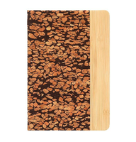 Carnet de notes A5 de luxe écologique à couverture rigide en liège et café recyclé, planificateur, stylo à bille en paille de blé, cadeau kraft