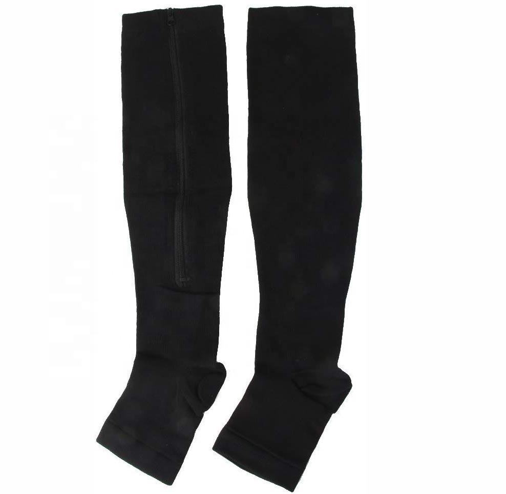 Chaussettes de compression noires décontractées au genou avec