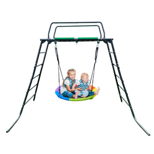 Columpio de tienda de campaña colgante para niños con estructura metálica - Set de juego para jardín al aire libre para edades de 3 a 8 años, silla nido segura con dosel para diversión en el patio trasero - Product Image 6
