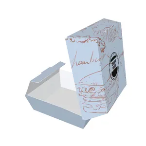 Wholesale Custom Logo Food Supply, Thickened Disposable Burger Lunch Take Away Fast Food Paper Fried Chicken Packaging Boxes/