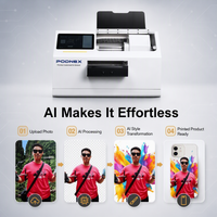 Impresora Digital Automática de Inyección de Tinta UV CMYK PodNEX A3 DX7, Todo en Uno, Rollo a Rollo, 2400 DPI, 70 cm, A4, para Carcasas de Plástico para Teléfonos/AirPods