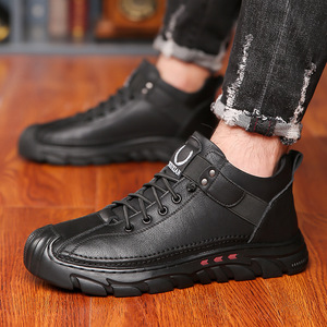 รองเท้าบูทหนังสำหรับผู้ชายสำหรับฤดูหนาวบุขนแกะอุ่นสบายแบบหุ้มข้อสูงพื้นหนารองเท้าสำหรับกิจกรรมกลางแจ้งไซส์ 40 41 42 43 44 45 - Product Image 4