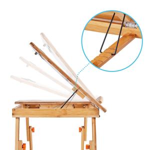 Table pliante en bois de bambou pour <span class=keywords><strong>ordinateur</strong></span> <span class=keywords><strong>portable</strong></span>, plateau de <span class=keywords><strong>lit</strong></span>, bureau, apprentissage, Camping en plein air, pique-nique, petit bureau pour le repos à la maison avec support de téléphone - Product Image 4
