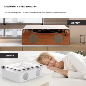 Factory Vintage Wood Grain BT <b>CD</b> <b>Player</b> Dual Speakers Home Party Portable Music System High Fidelity Audio <b>Player</b> for Gift - Product Image 4