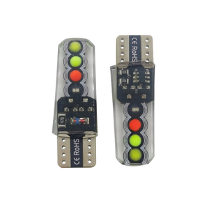 Nouvelle ampoule LED de voiture 12V en silicone T10, lampe cristal 4 couleurs à effet eau courante, flash COB 8SMD, éclairage large pour plaque d'immatriculation - Product Image 1