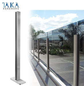 نظام درابزين زجاجي مع مشبك آخر فتحة درابزين خارجي لسياج سطح المسبح سلالم الممر للاستخدام المنزلي - Product Image 1