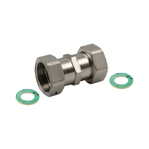 Raccordo dritto in acciaio inossidabile da 1 pollice x 1 pollice con giunto girevole e guarnizione piatta per connessioni di tubi - Product Image 1