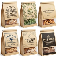 Sacs en papier personnalisés de qualité alimentaire pour baguettes de boulangerie avec fenêtre, vente en gros