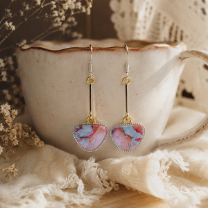 Orecchini colorati a barra lunga, orecchini pendenti con motivo unico, accessori di moda per donna - Product Image 4