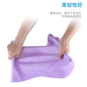 แผ่นซิลิโคนสำหรับนวดแป้ง แผ่นรองอบกันติด สำหรับรีดแป้ง ทำขนม ขนาด 30x40 ซม. 40x60 ซม. สีม่วง น้ำเงิน เทา เขียว ชมพู - Product Image 4