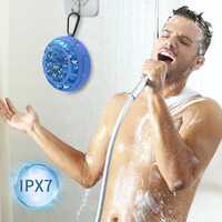Haut-parleur de douche portable avec spectacle de lumière, radio FM, microphone, étanche, haut-parleur à ventouse