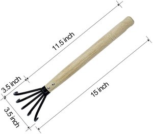 <span class=keywords><strong>Râteau</strong></span> à griffes de jardinier 2026 NOUVEAU, acier de qualité supérieure, 6 dents et <span class=keywords><strong>bois</strong></span> de qualité supérieure, <span class=keywords><strong>râteau</strong></span> à griffes de <span class=keywords><strong>jardin</strong></span> ou cultivateur <span class=keywords><strong>japonais</strong></span> - Product Image 2