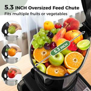 Extracteur de jus à froid, rendement de 99 %, <span class=keywords><strong>goulotte</strong></span> d'alimentation large de 5,4 pouces, moteur silencieux de 200 W, sans BPA, séparation automatique de la pulpe - Product Image 4