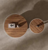 Meubles de salon de style américain moderne, table basse de villa, table basse ronde en bois massif