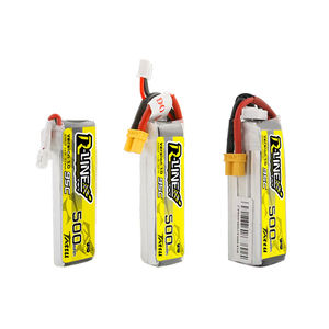 R-LINE TATTU 1,0 1S 2S 3S RC Lipo аккумулятор <span class=keywords><strong>3</strong></span>,7 В 7,4 В 11,1 В 500 мАч 95C Дрон Аккумулятор для FPV Дрон вертолет самолет - Product Image 1